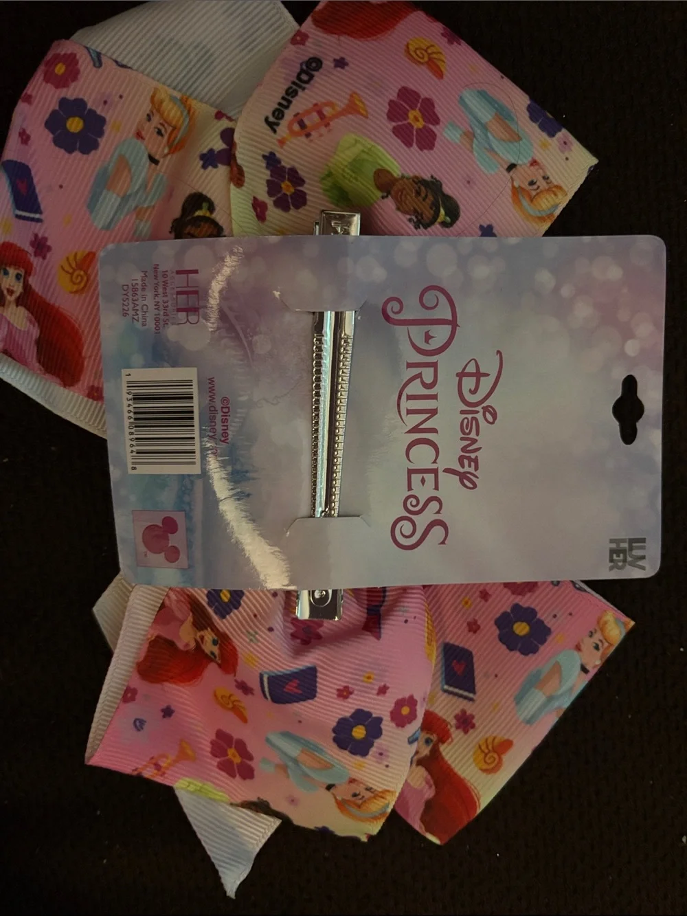 Disney Princess Pink Floral Character Hair Bow